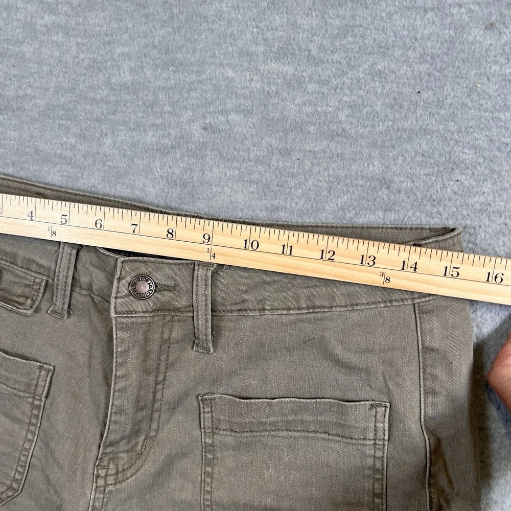 Judy Blue Women's Size 29 Cut Off Denim Shorts Frayed Hem Green‎ Olive Pockets